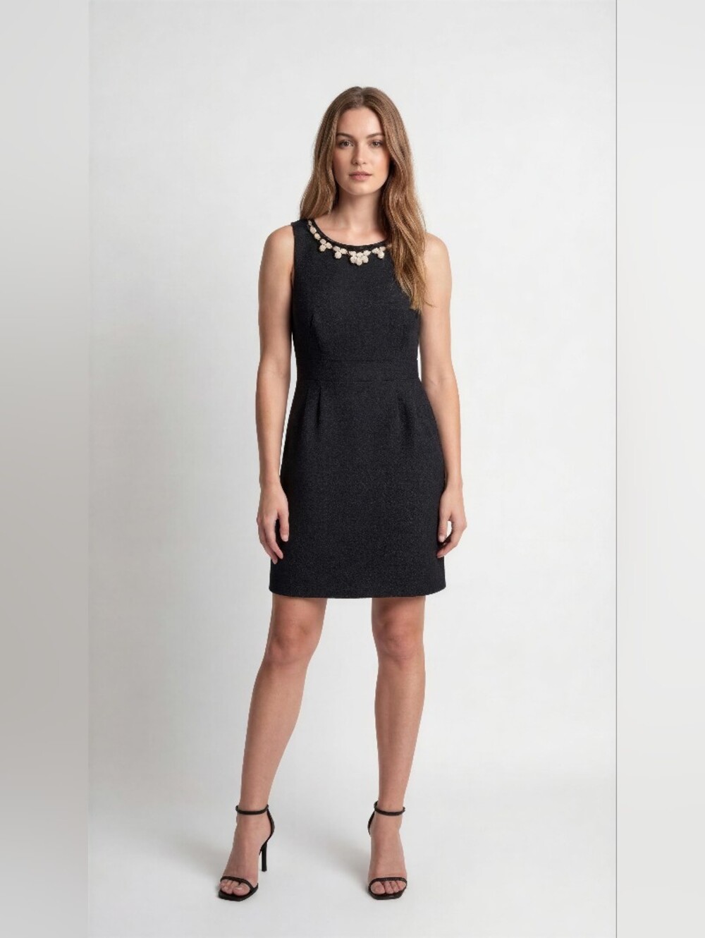 TAHARI ARTHUR S.LEVINE Sleeveless Black Jewel-Neck Cocktail Dress SIZE 12P